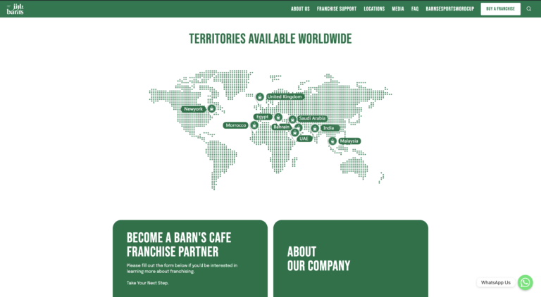 Barns Cafe Launches New Global Franchise Website targeting Digital Gateway for Global expansion 